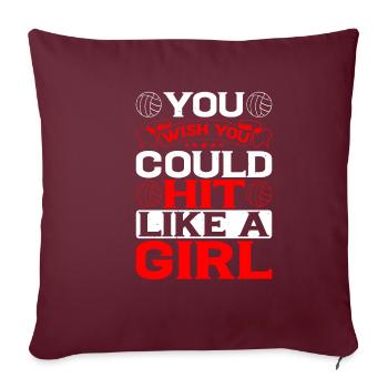 Tu aimerais pouvoir frapper comme une fille 3 - Housse de coussin décorative 45 x 45 cm - bordeaux - Devant