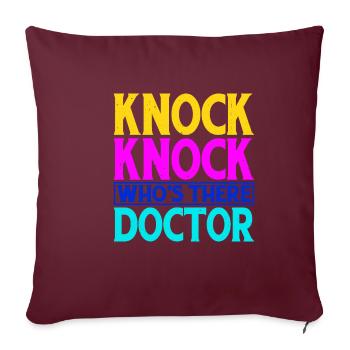 Knock Knock Who's There Doctor 13 - Sofakissenbezug 45 x 45 cm - Burgunderrot - Vorne