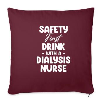 Boire un verre avec une infirmière en dialyse - Housse de coussin décorative 45 x 45 cm - bordeaux - Devant