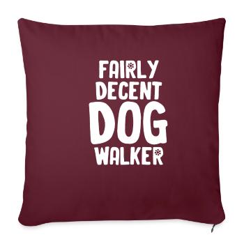 Assez décent chien promeneur chien chien - Housse de coussin décorative 45 x 45 cm - bordeaux - Devant