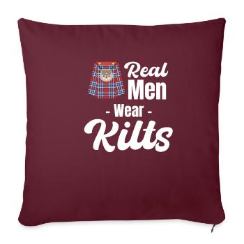 Echte Männer Tragen Kilts Schottische Kilts - Sofakissenbezug 45 x 45 cm - Burgunderrot - Vorne