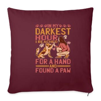 J’ai tendu la main et j’ai trouvé une patte 8 - Housse de coussin décorative 45 x 45 cm - bordeaux - Devant