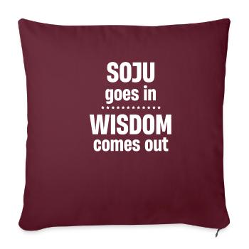Soju Entre La Sagesse Sort Vodka K-pop Liqueur - Housse de coussin décorative 45 x 45 cm - bordeaux - Devant