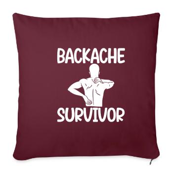 Survivant du mal de dos 2 - Housse de coussin décorative 45 x 45 cm - bordeaux - Devant