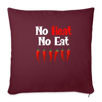 Pas de chaleur Pas de nourriture Amateur de nourriture épicée - Housse de coussin décorative 45 x 45 cm - bordeaux - Devant