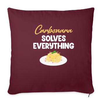 Carbonara Connaisseur Italiano Macaroni au fromage - Housse de coussin décorative 45 x 45 cm - bordeaux - Devant