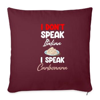 Carbonara Connaisseur Italiano Macaroni au fromage - Housse de coussin décorative 45 x 45 cm - bordeaux - Devant