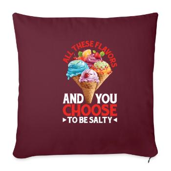 Toutes ces saveurs et vous choisissez d’être salé 17 - Housse de coussin décorative 45 x 45 cm - bordeaux - Devant