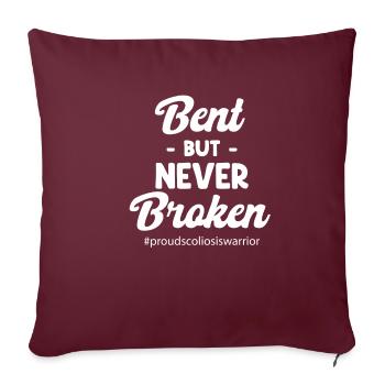 Courbé, mais jamais cassé - Housse de coussin décorative 45 x 45 cm - bordeaux - Devant