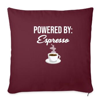 Propulsé par Espresso Lovers Barista - Housse de coussin décorative 45 x 45 cm - bordeaux - Devant