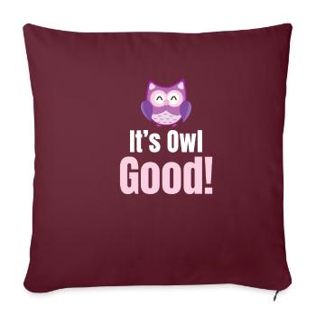 C’est bon hibou ! Costume d’Halloween Jeux de mots - Housse de coussin décorative 45 x 45 cm - bordeaux - Devant