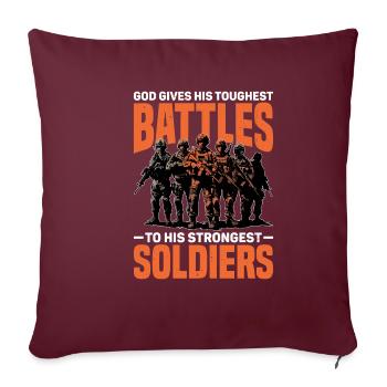 Dieu donne ses batailles les plus dures à ses 10 plus forts - Housse de coussin décorative 45 x 45 cm - bordeaux - Devant