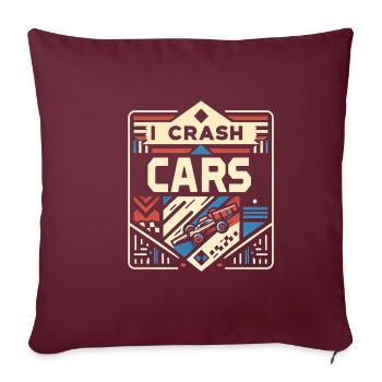 J’ai écrasé des voitures 10 - Housse de coussin décorative 45 x 45 cm - bordeaux - Devant