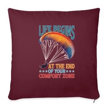La vie commence au bout de votre zone de confort 21 - Housse de coussin décorative 45 x 45 cm - bordeaux - Devant