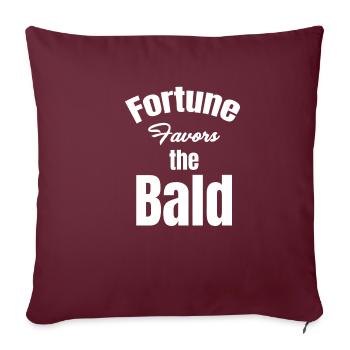 La chance sourit au coiffeur chauve et barbu - Housse de coussin décorative 45 x 45 cm - bordeaux - Devant