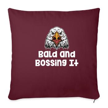 Chauve Et Bossing It Drôle Coiffeur Barbu - Housse de coussin décorative 45 x 45 cm - bordeaux - Devant