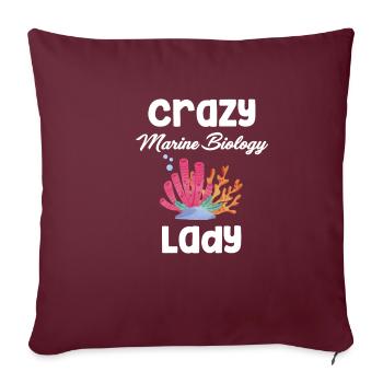 Crazy Marine Biology Lady Aquariums - Housse de coussin décorative 45 x 45 cm - bordeaux - Devant