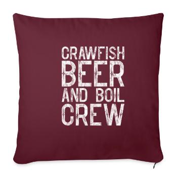 Écrevisses, bière et Crew 3 - Housse de coussin décorative 45 x 45 cm - bordeaux - Devant