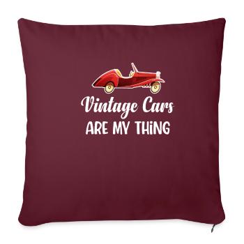 Les voitures classiques, c’est mon truc. - Housse de coussin décorative 45 x 45 cm - bordeaux - Devant