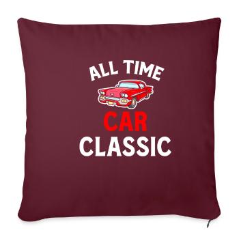 Tous les temps Voiture Classique Vintage Muscle Racing - Housse de coussin décorative 45 x 45 cm - bordeaux - Devant