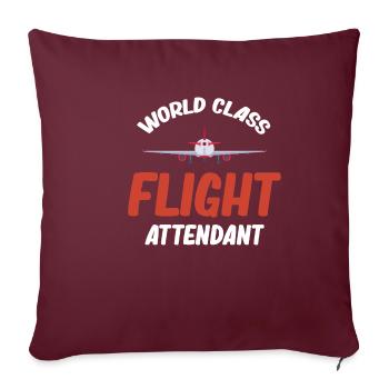 Hôtesse de l’air de classe mondiale, hôtesse de l’air pour - Housse de coussin décorative 45 x 45 cm - bordeaux - Devant