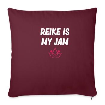 Reiki est ma guérison du chakra de la confiture, bouddhiste - Housse de coussin décorative 45 x 45 cm - bordeaux - Devant