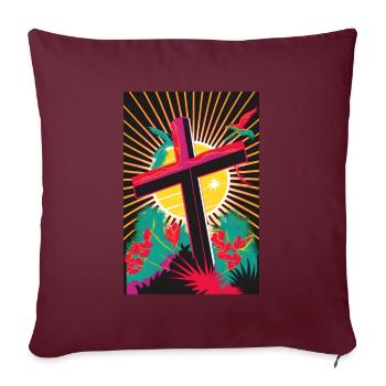 Christianisme Pâques Christ Don - Housse de coussin décorative 45 x 45 cm - bordeaux - Devant
