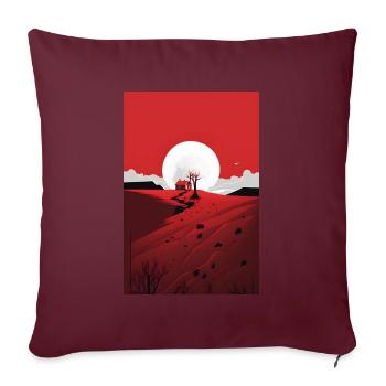 Cadeau de randonnée nature minimaliste - Housse de coussin décorative 45 x 45 cm - bordeaux - Devant