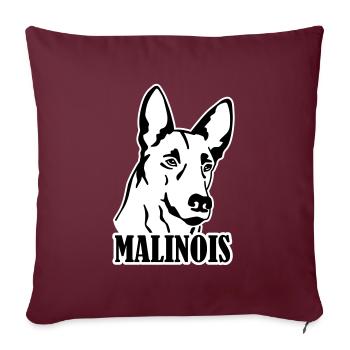 malinois - Housse de coussin décorative 45 x 45 cm - bordeaux - Devant
