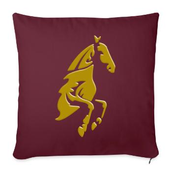 Cheval comme cadeau pour les amoureux du cheval - Housse de coussin décorative 45 x 45 cm - bordeaux - Devant