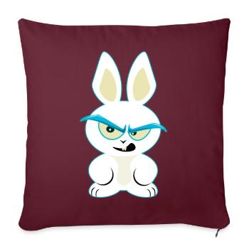 Lusiger lapin blanc, funny lapin t-shirt - Housse de coussin décorative 45 x 45 cm - bordeaux - Devant