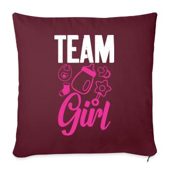 Team Girl Baby Sex Reveal - Housse de coussin décorative 45 x 45 cm - bordeaux - Devant