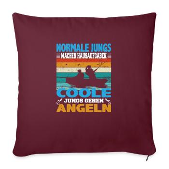 Normale Jungs machen Hausaufgaben coole Jungs - Sofakissenbezug 45 x 45 cm - Burgunderrot - Vorne