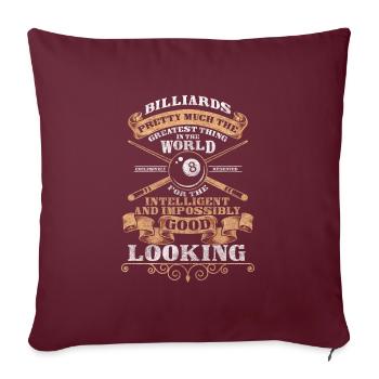 Jeu de billard Pub Le Maître - Housse de coussin décorative 45 x 45 cm - bordeaux - Devant