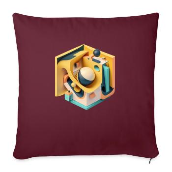 ..3D - Housse de coussin décorative 45 x 45 cm - bordeaux - Devant