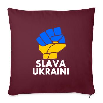 Slava ukraini - Housse de coussin décorative 45 x 45 cm - bordeaux - Devant