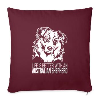 Les chiens de berger australiens disent les saules australiens - Housse de coussin décorative 45 x 45 cm - bordeaux - Devant