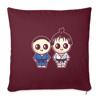 Judo Couple Athlètes Poison - Housse de coussin décorative 45 x 45 cm - bordeaux - Devant