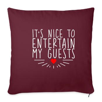 C’est agréable de divertir mes invités - Housse de coussin décorative 45 x 45 cm - bordeaux - Devant