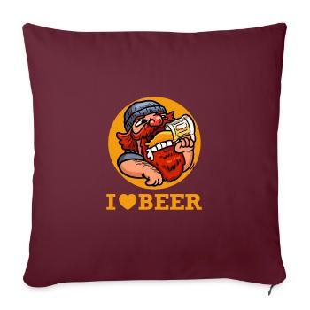 Chemise de buveur de bière pour laquelle j’aime la bière - Housse de coussin décorative 45 x 45 cm - bordeaux - Devant
