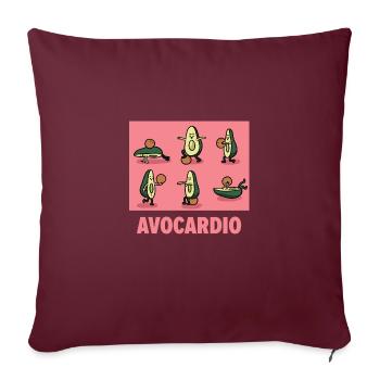 Avocardio Avocardo shirt de sport et de fitness - Housse de coussin décorative 45 x 45 cm - bordeaux - Devant