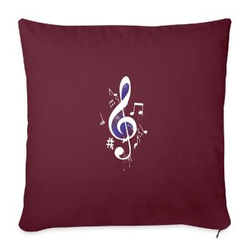 Clef music design note d'amateur de musique - Housse de coussin décorative 45 x 45 cm - bordeaux - Devant