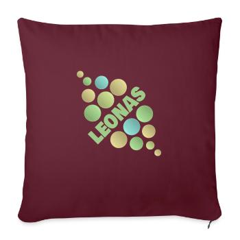Prénom Leonas - Housse de coussin décorative 45 x 45 cm - bordeaux - Devant