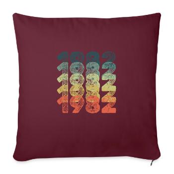 Jahr 1982 - Sofakissenbezug 45 x 45 cm - Burgunderrot - Vorne