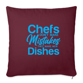Chefs Don't Make Mistakes, They Make New Dishes - Sofakissenbezug 45 x 45 cm - Burgunderrot - Vorne