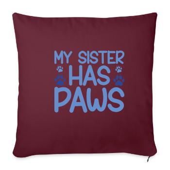 Ma sœur a des pattes 2 - Housse de coussin décorative 45 x 45 cm - bordeaux - Devant