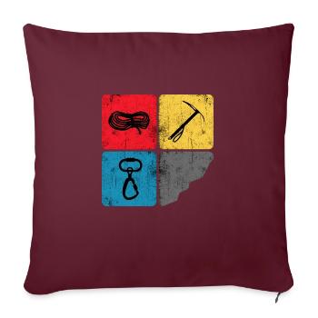 Alpinisme, Escalade, Alpiniste, Sommet, Haute randonnée - Housse de coussin décorative 45 x 45 cm - bordeaux - Devant