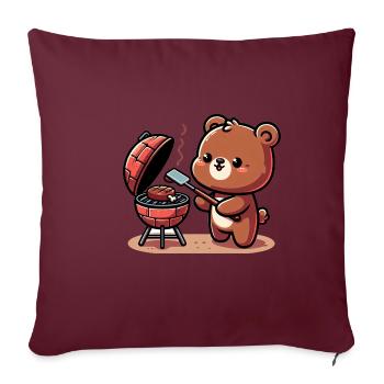 Cute BBQ Bear - Sofakissenbezug 45 x 45 cm - Burgunderrot - Vorne