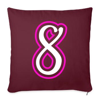 8 Numéro de numéro - Housse de coussin décorative 45 x 45 cm - bordeaux - Devant