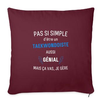 Taékwondoiste Génial - Housse de coussin décorative 45 x 45 cm - bordeaux - Devant